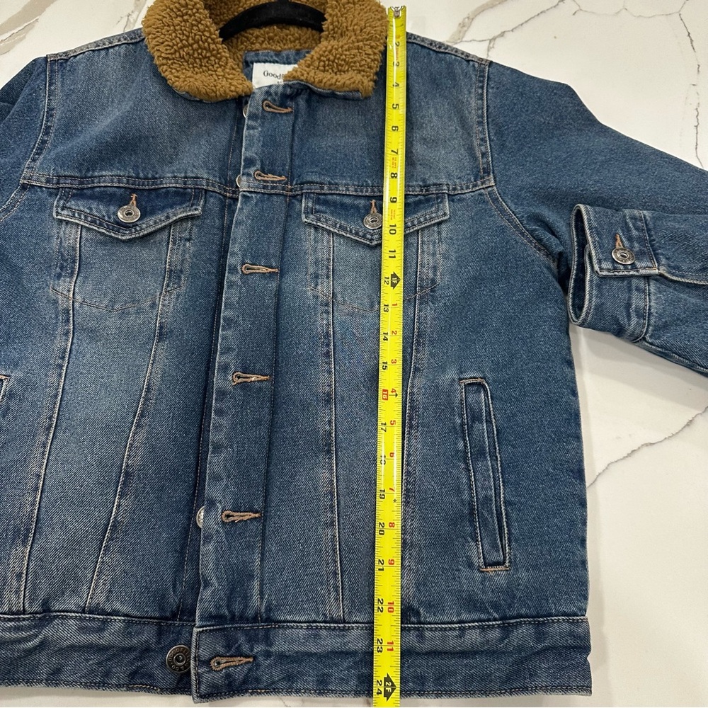 Goodfellow & Co Men’s Sherpa Lined Denim Trucker Jacket Blue Small - Picture 7 of 10